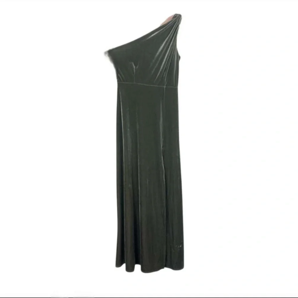 Birdy Grey Olive Green One-Shoulder Maxi Dress - Picture 12 of 13